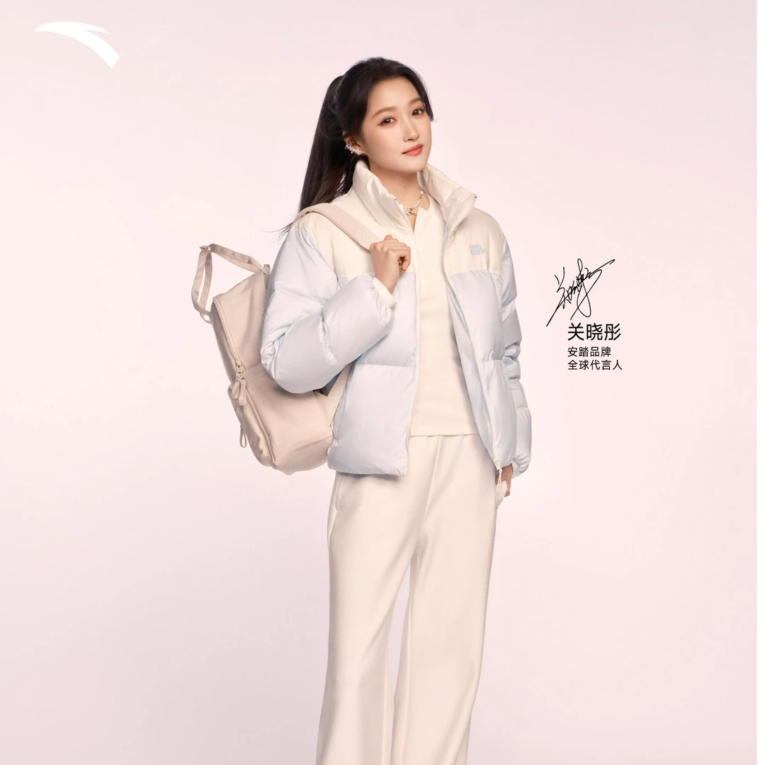 QT【关晓彤同款】安踏保暖面包羽绒短款女冬季宽版外套962548910