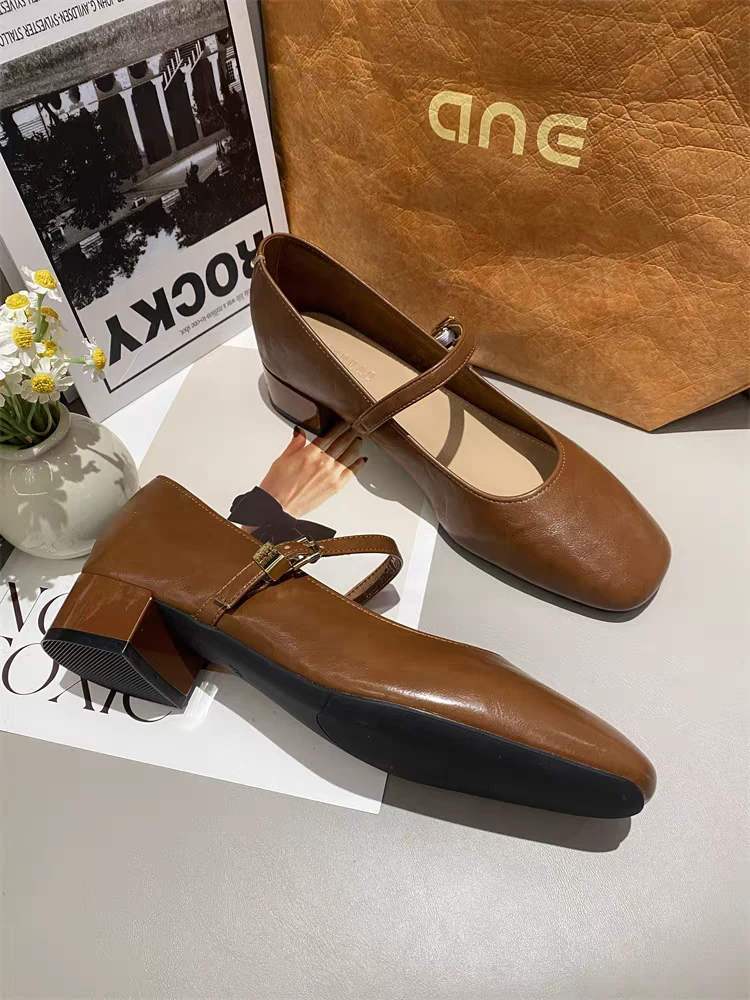 法式单鞋女2025新款软皮百搭韩系鞋子配裙子玛丽珍女鞋517-5A