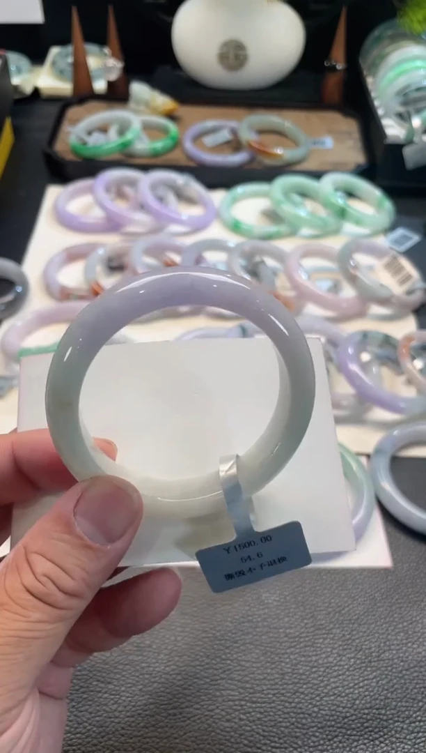 未镶嵌手镯翡翠20号链接 有纹 54.6正圈