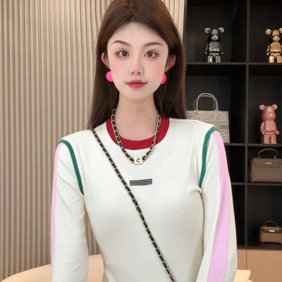 媛媛SOYFSD-2024年新款上衣T恤百搭长袖显瘦圆领秋季时尚C173