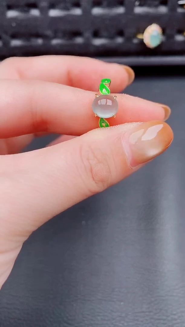 【闪购商品】翡翠戒指银S925镶嵌天然a货翡翠545