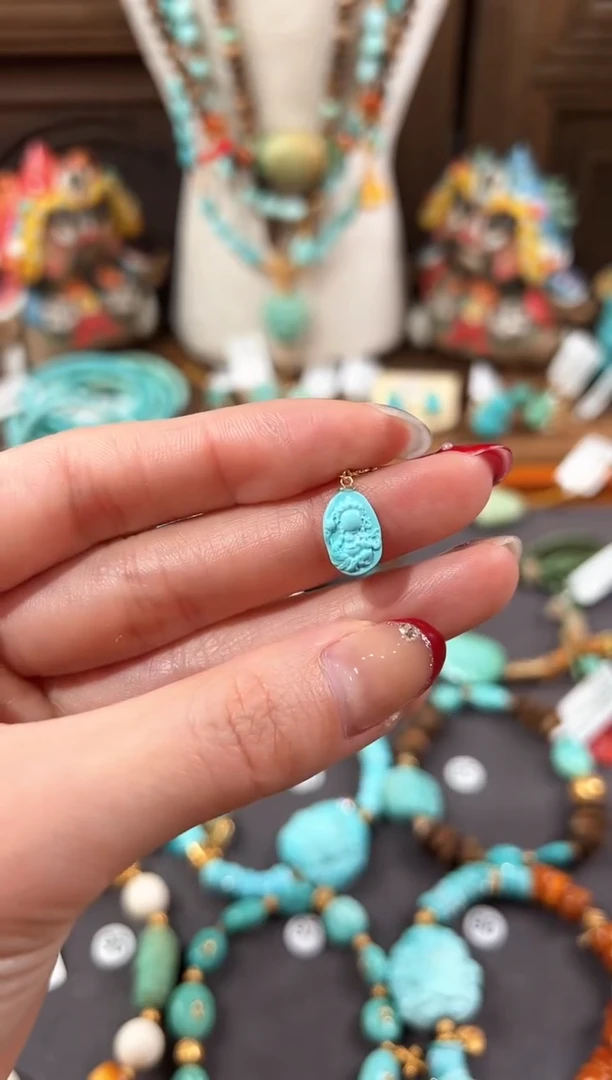 【闪购商品】绿松石提溜18K金镶嵌绿松石提溜