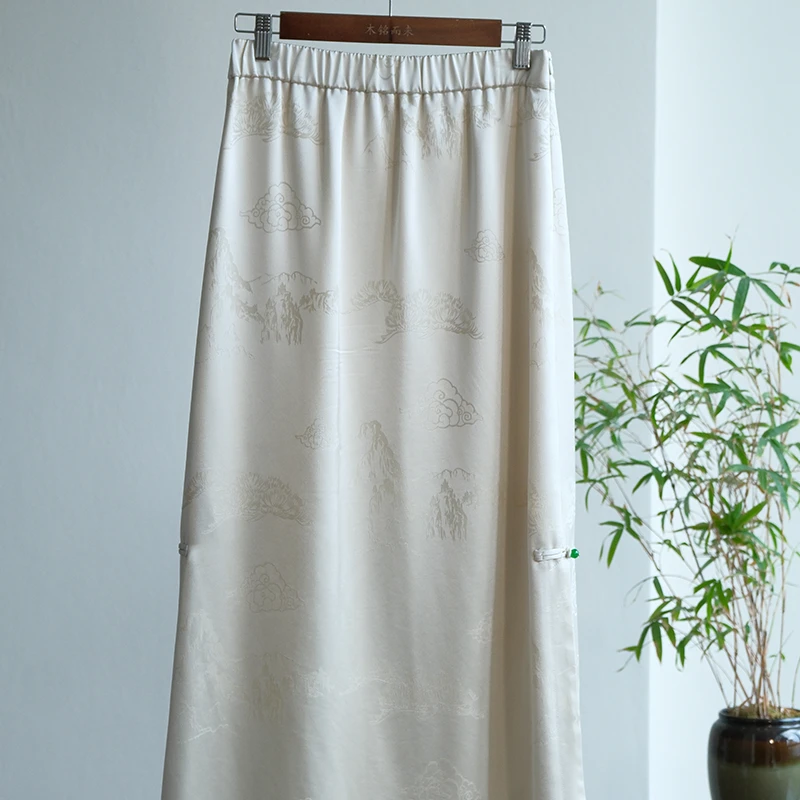 『恬素』新中式半裙90裙长DGSB0486