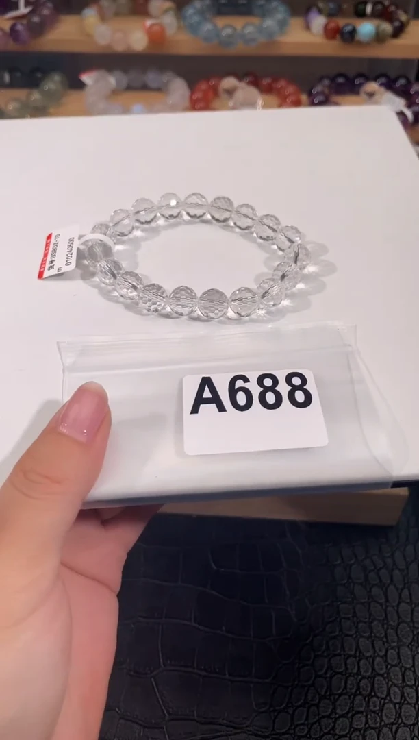 水晶手链未镶嵌A688足球刻面珠手链