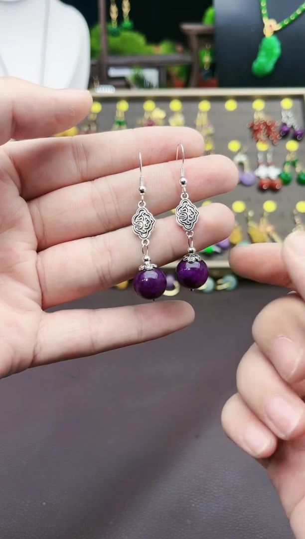 【闪购商品】玛瑙/玉髓耳钉银S925镶嵌202000