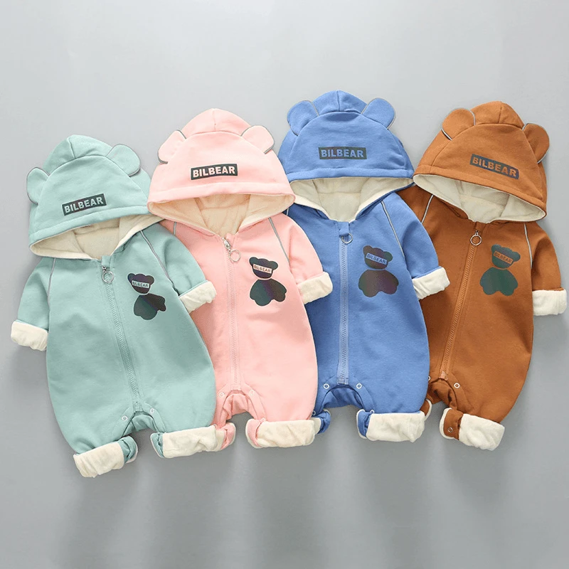 网红反光熊春秋婴儿连体衣新生儿哈衣宝宝秋装衣服秋季出行外出秋