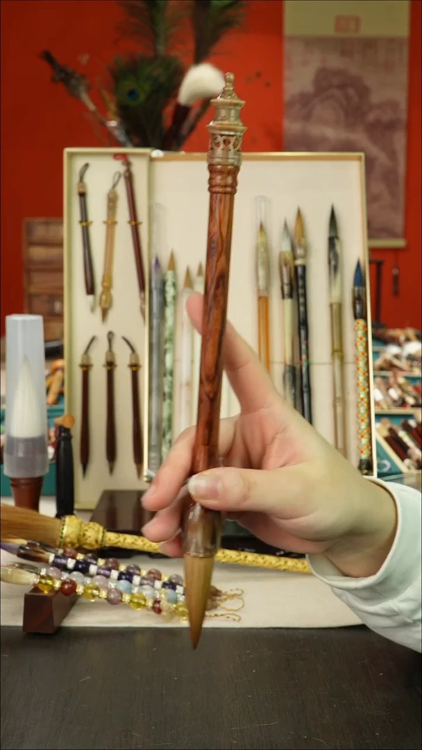 160号闪孤品高货毛笔链接 清水试笔 蘸墨不退