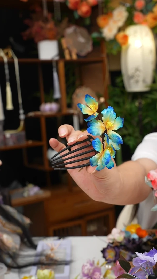 铁合金醋酸蚕丝绒花绒花非遗工艺古风