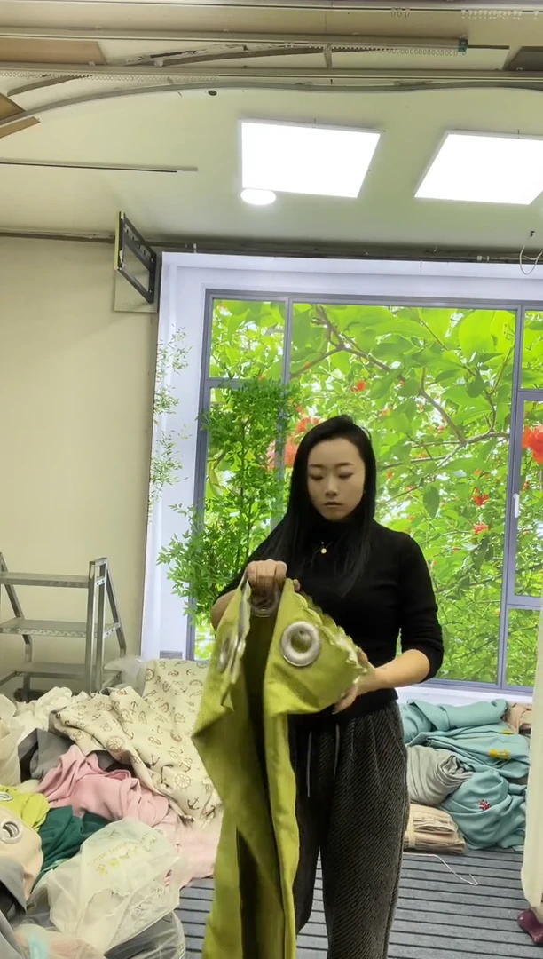 混纺棉麻号 孤品窗帘牛油果绿4米对开打孔