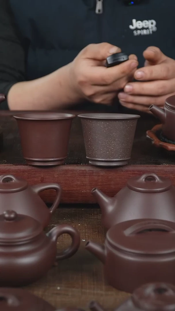 【闪购商品】紫砂茶壶120cc老紫泥主人杯