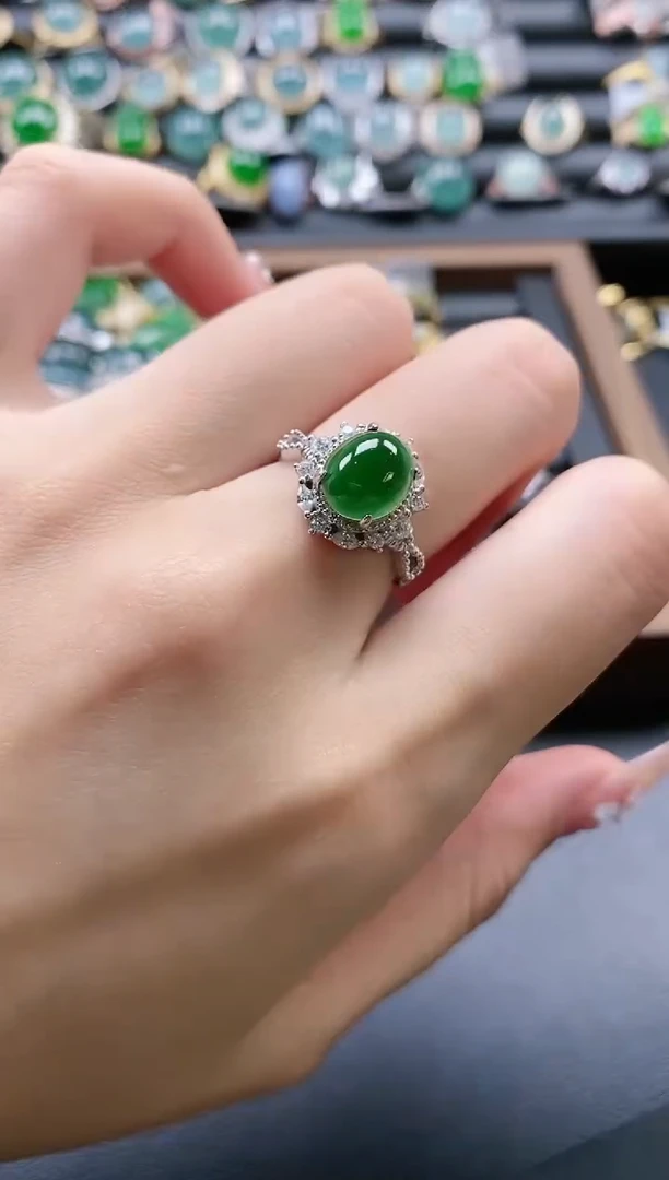 【闪购商品】翡翠戒指银S925镶嵌51511