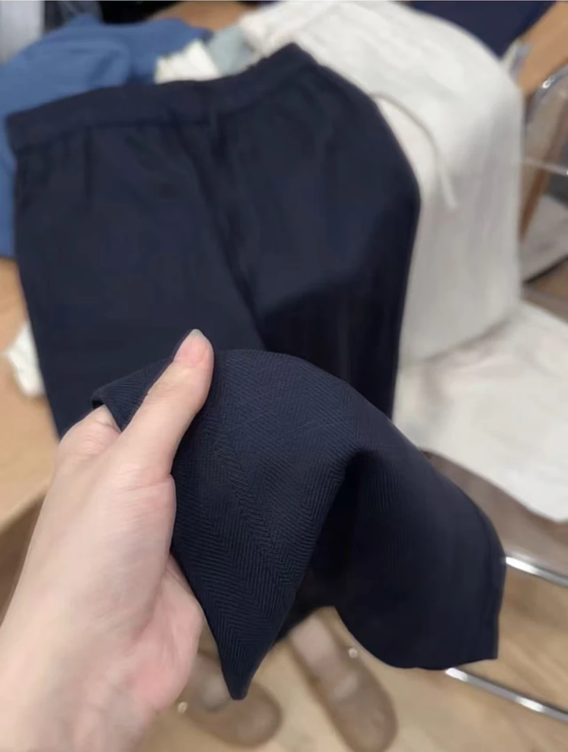 七言家2号店 巨好穿！冰感人字纹莱赛尔亚麻裤九分直筒裤