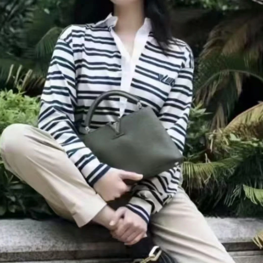 未使用 LouisVuitton/路易威登 条纹针织长袖Polo衫