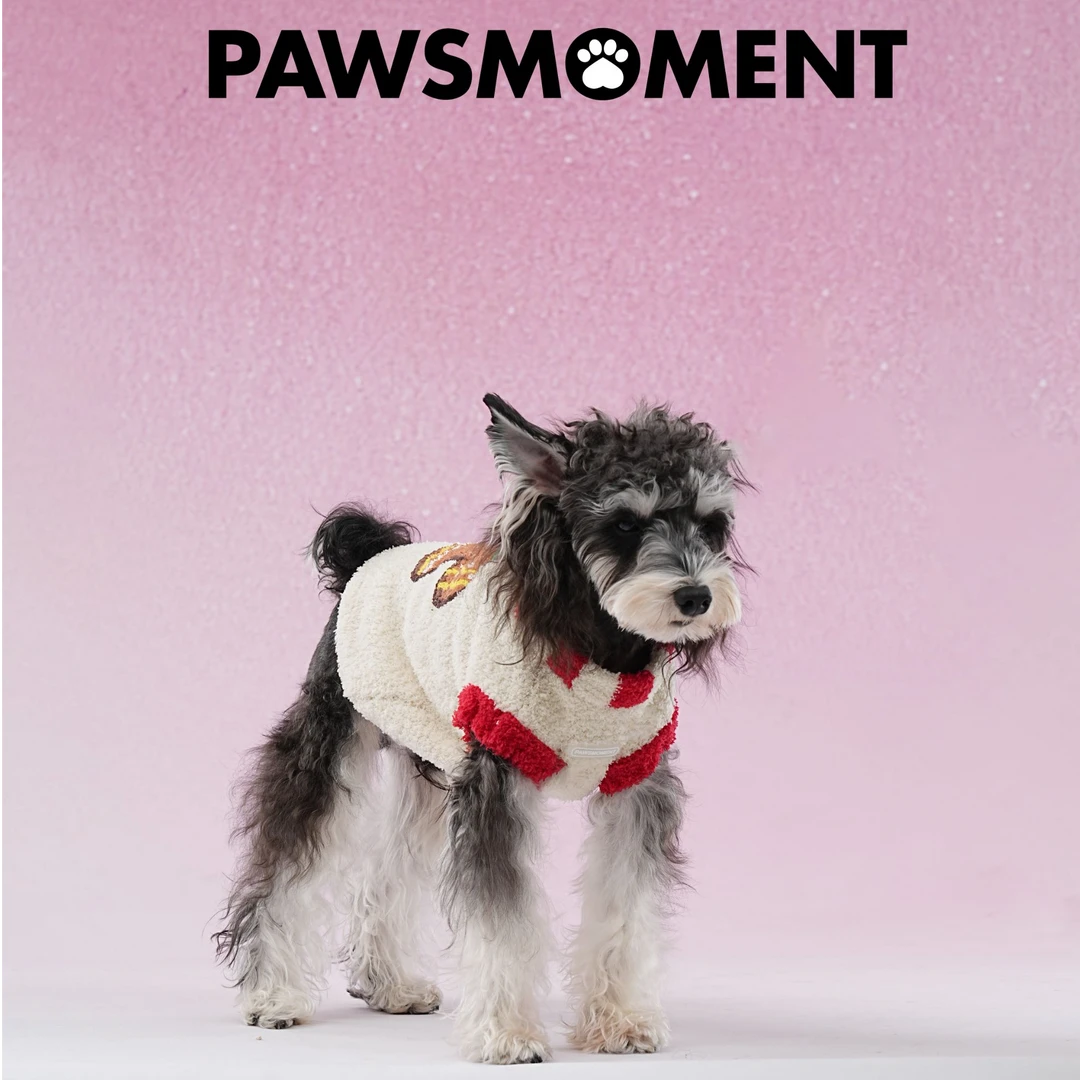 圣诞姜饼人狗狗衣服半边绒撞色雪纳瑞法斗约克夏马尔济斯冬季衣服