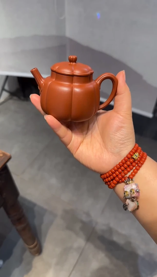茶壶紫砂凌*繁花 朱泥
