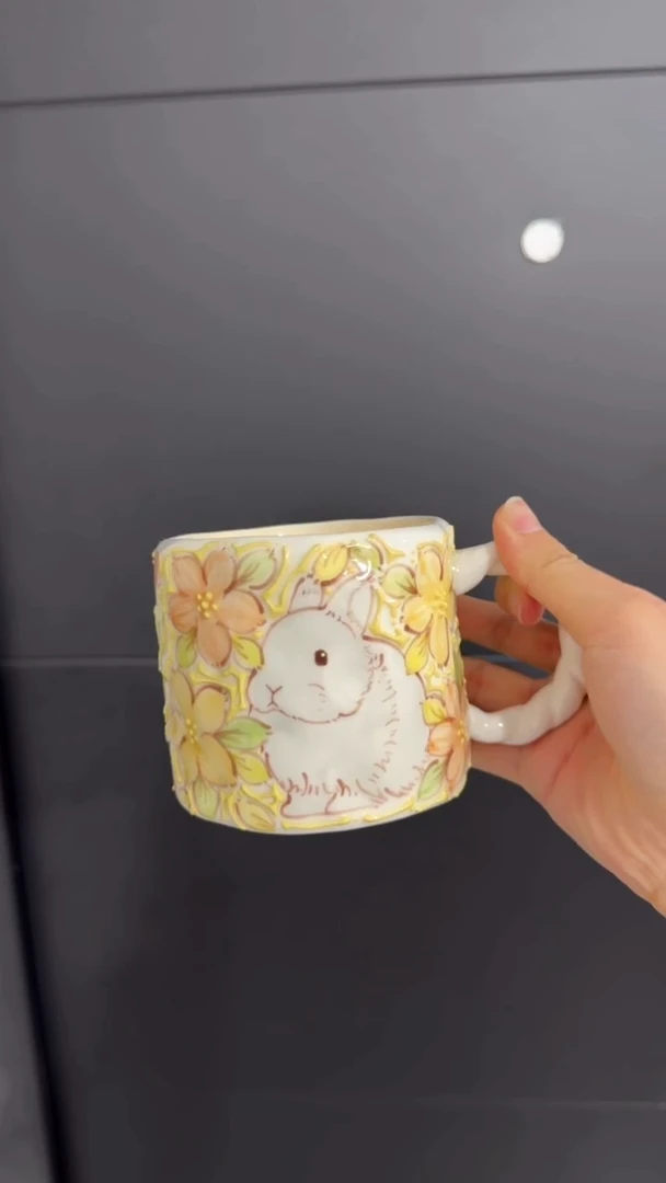 F****a意陶创意设计款陶瓷兔子马克