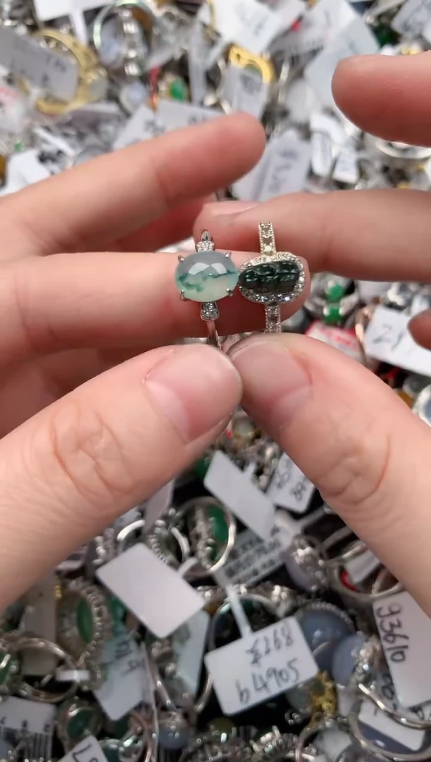 银S925镶嵌戒指翡翠121212---7