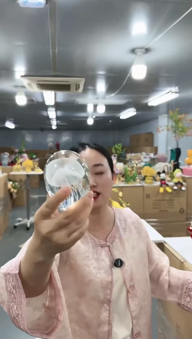 金沃水晶琉璃摆件    水母