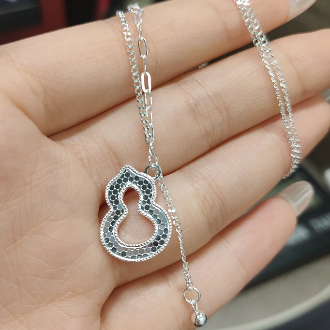 坠链均足银 足银999葫芦项链