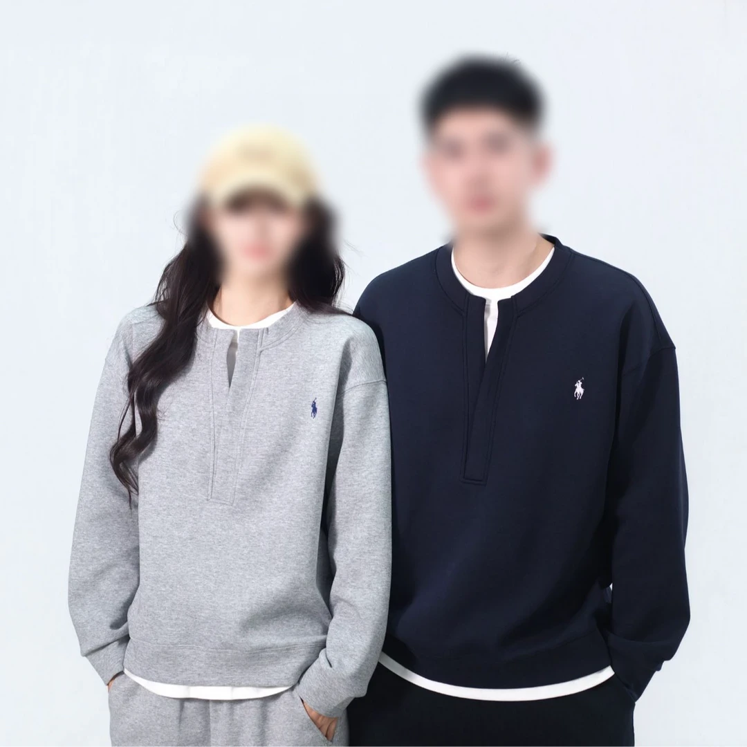 【假俩件小刺绣设计V领卫衣】秋季潮流气质时尚个性百搭休闲上衣ins