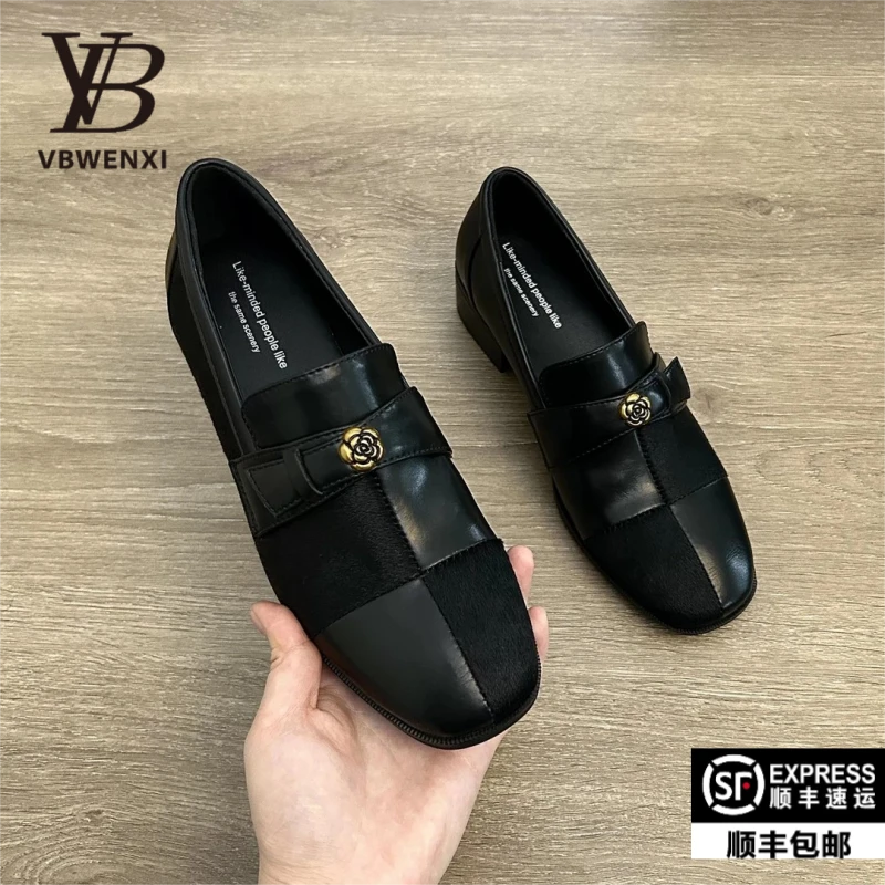 【山茶花】2025新款山茶花英伦风一脚蹬单鞋