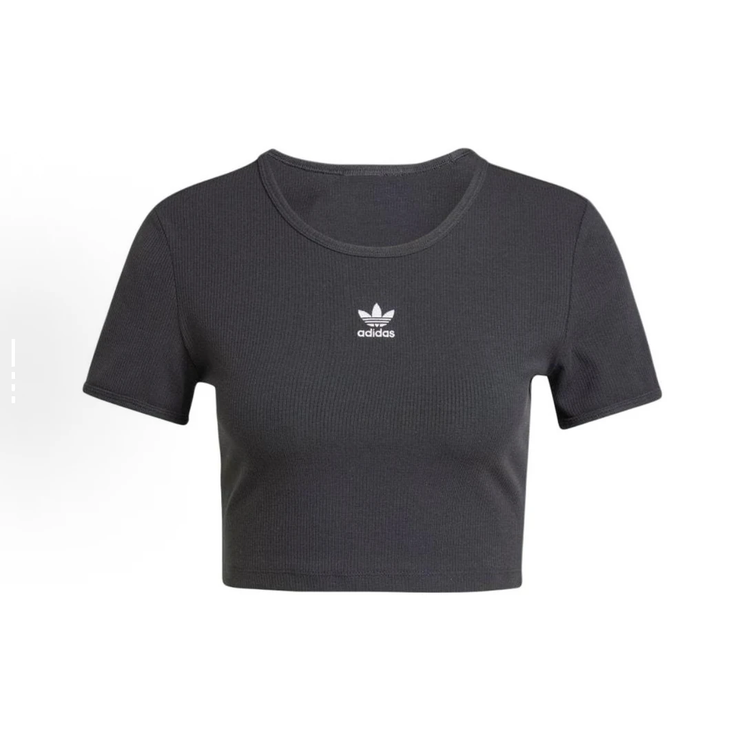 adidas阿迪达斯三叶草修身短款圆领舒适短袖T恤 IY9664