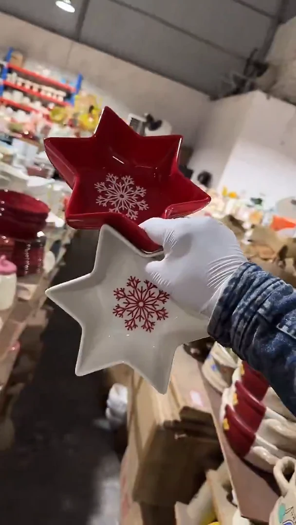 陶瓷2个六角星碗微瑕 凑满20元包邮