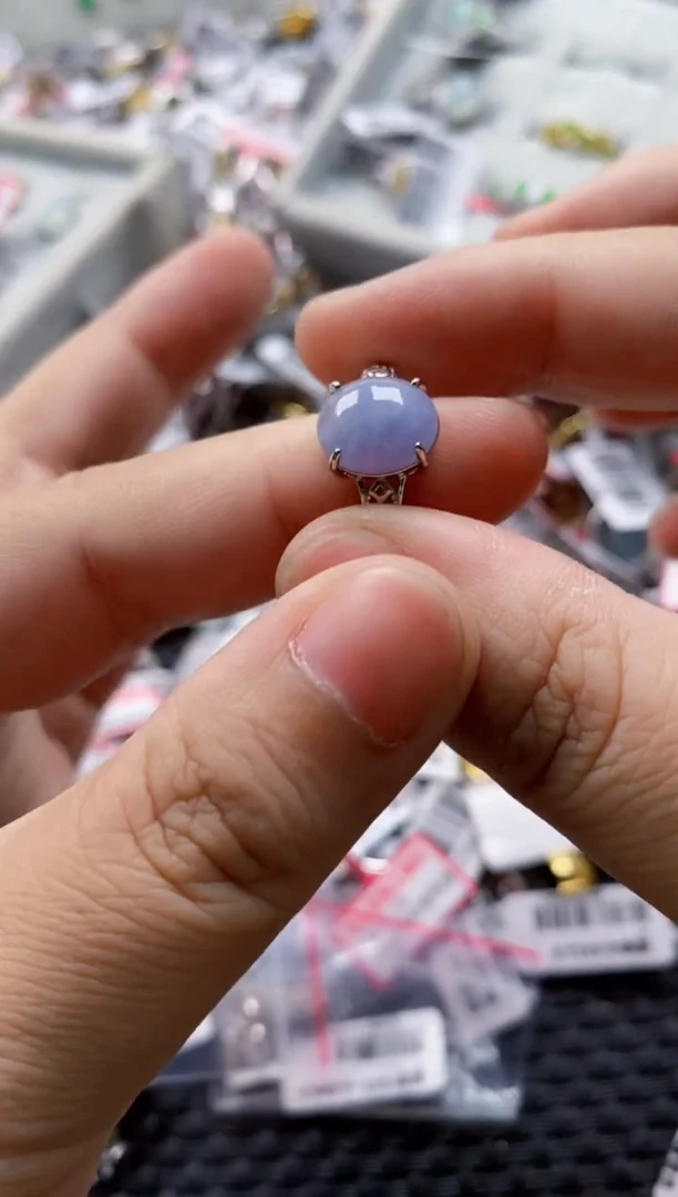翡翠戒指银S925镶嵌8888---11
