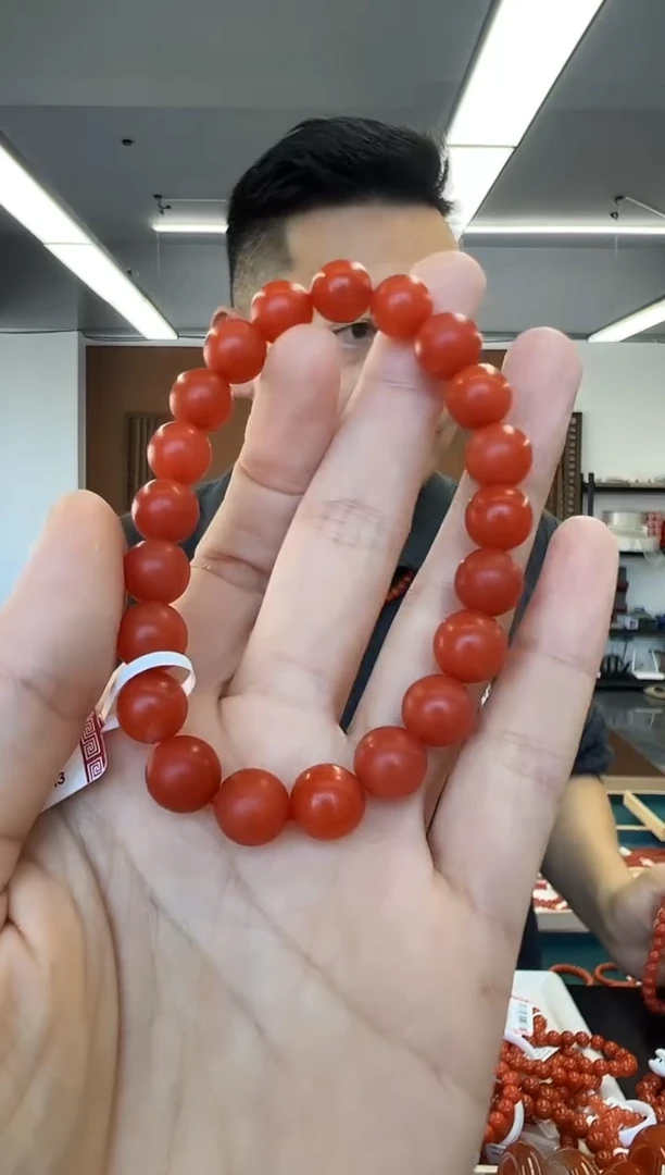 未镶嵌手链南红玛瑙A28保山锦红哑光南红手串