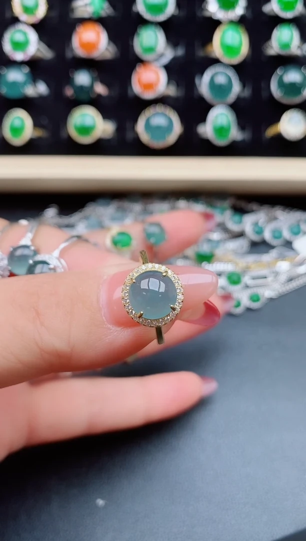 【闪购商品】翡翠戒指银S925镶嵌58005