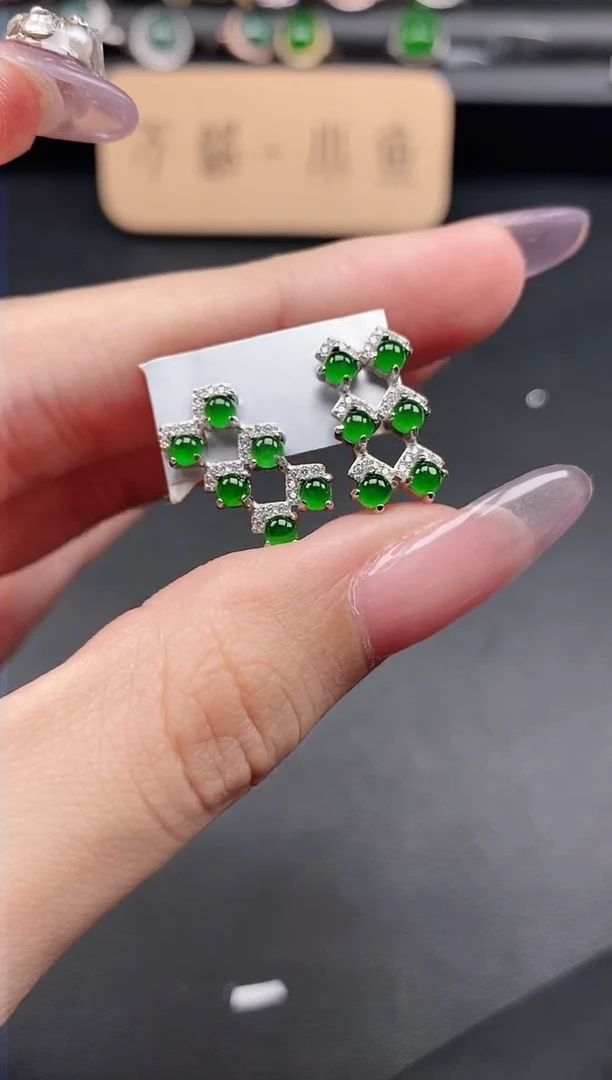 翡翠戒指银S925镶嵌5151-5