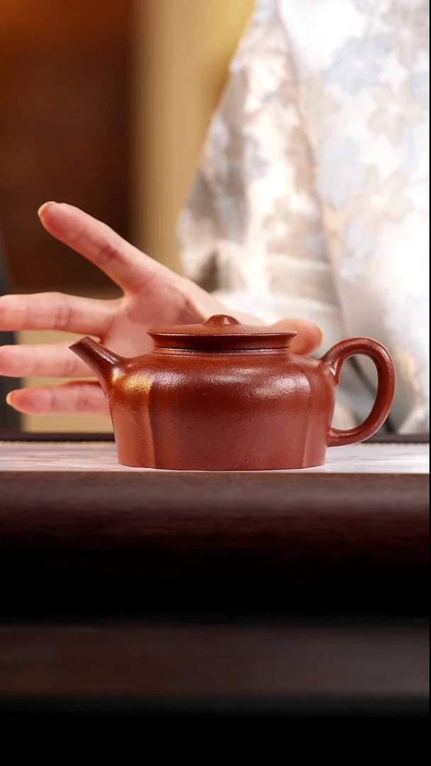 茶壶紫砂大红泥笠帽