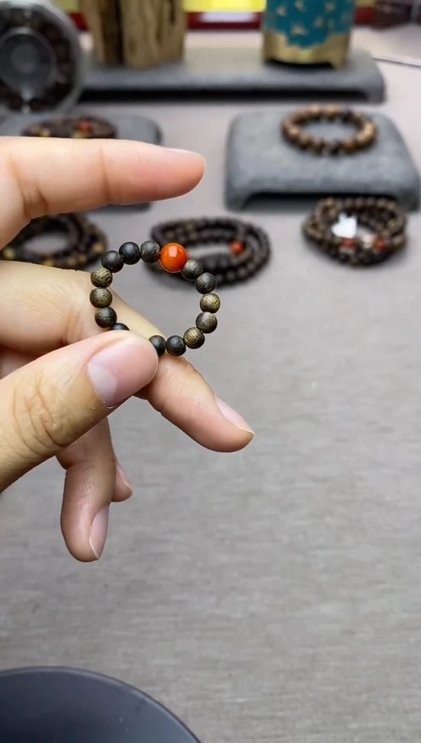 【闪购商品】沉香沉香碎屑白棋戒指