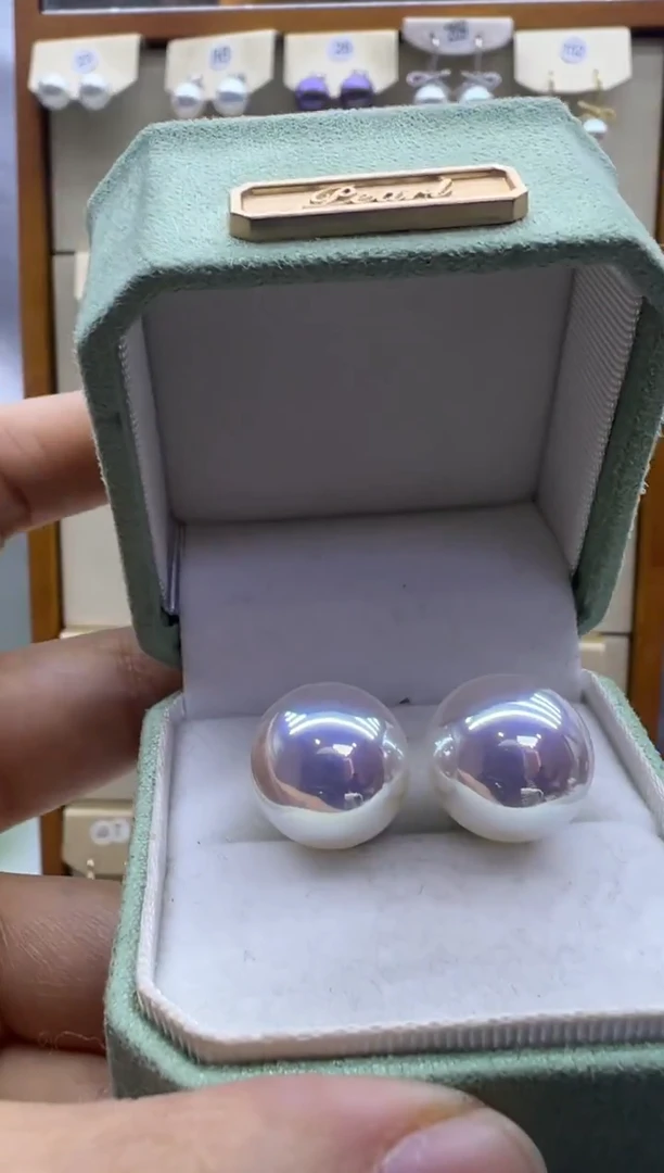 银S925镶嵌耳饰淡水珍珠450