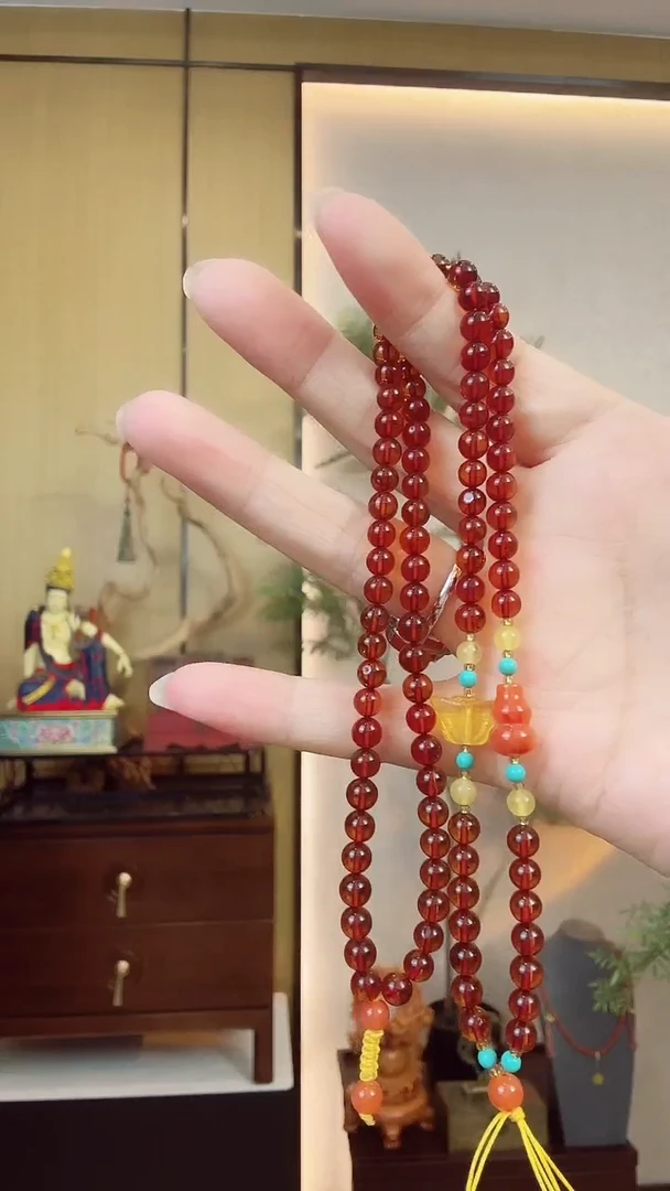 未镶嵌颈饰血珀血珀葫芦链子大点位-多样性发其一