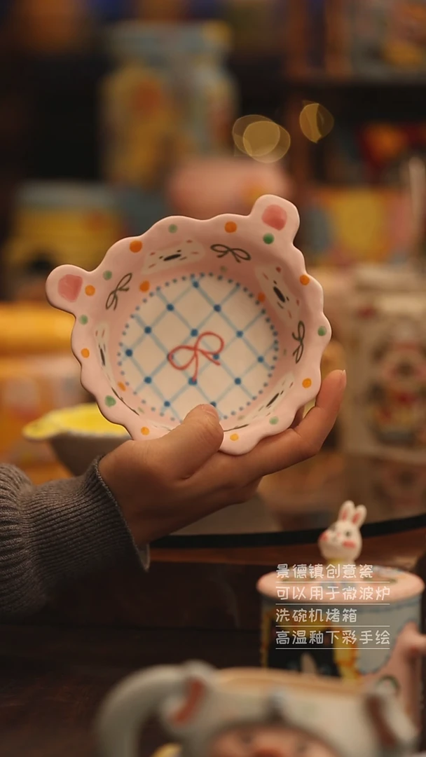陶瓷景德镇可爱陶瓷釉下彩绘设计师款