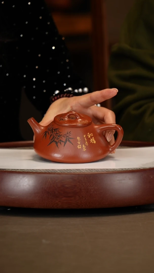 【闪购商品】紫砂茶壶【赵克南】粗砂朱泥子冶石瓢  250CC