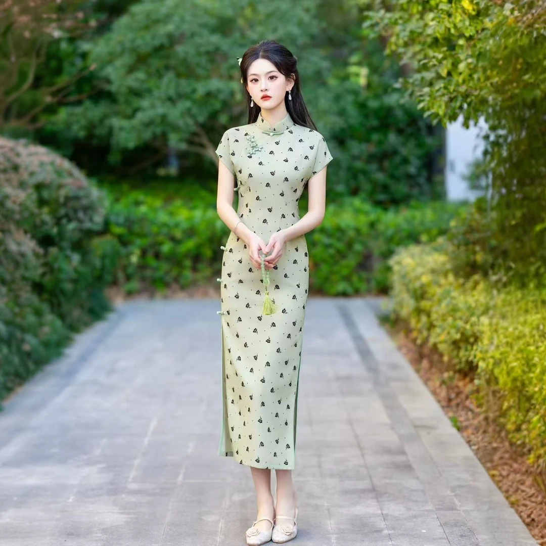 [玉露凝香]新中式改良版旗袍小清新中国风气质修身显白日常连衣裙