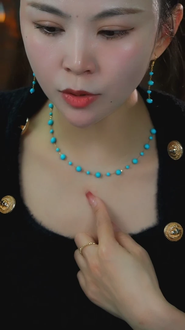 【闪购商品】绿松石项链18K金镶嵌发货一件