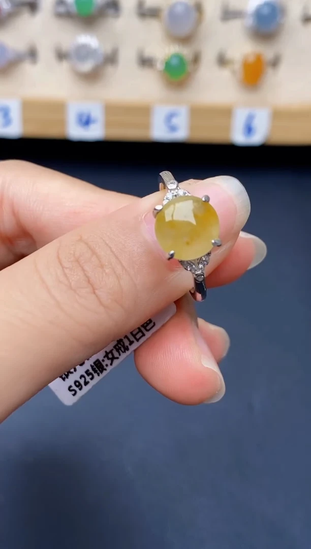 银S925镶嵌戒指翡翠4082