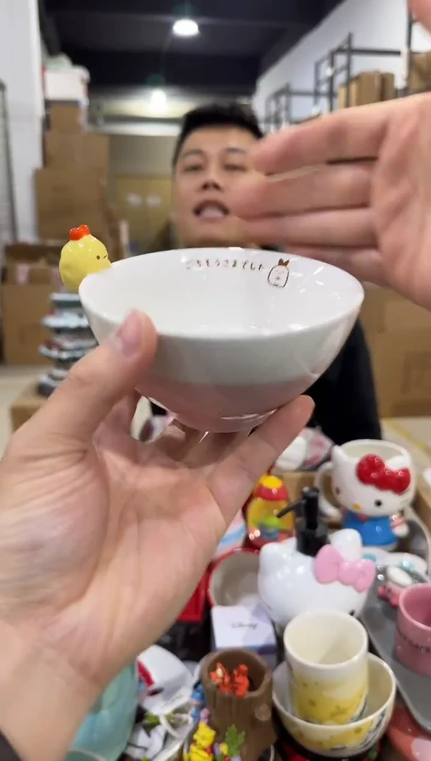 瓷片炸虾公仔碗