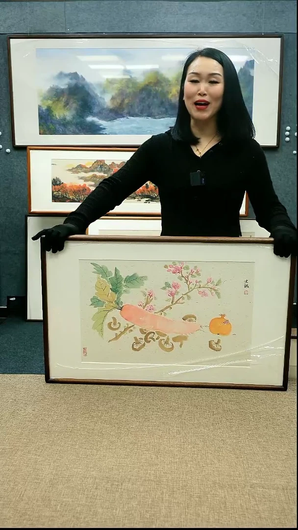 【闪购商品】国画放漏/文诚48*77带框