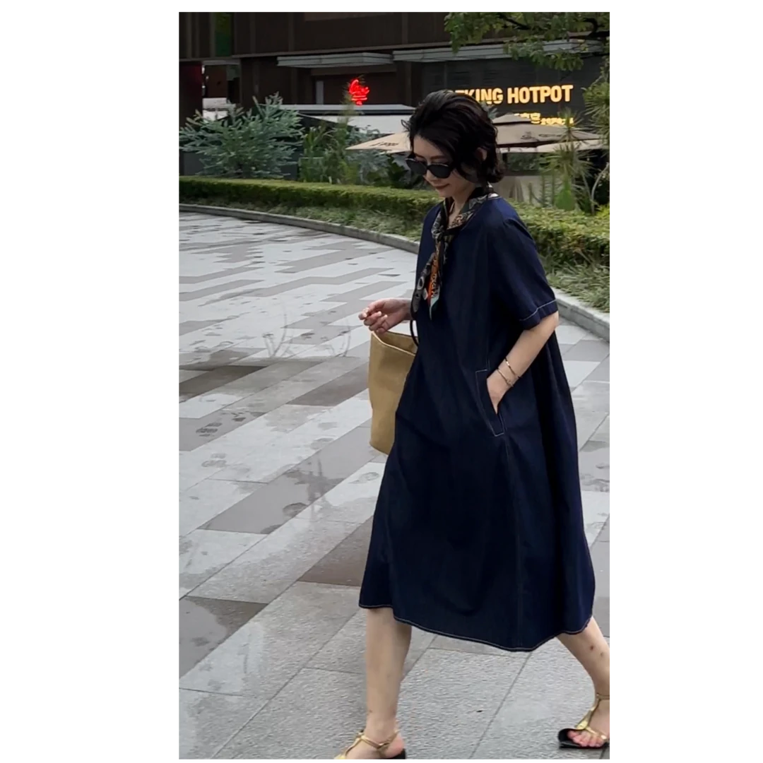 GU JIFEN｜京都女主｜简约圆领宽松显瘦连衣裙 X56200