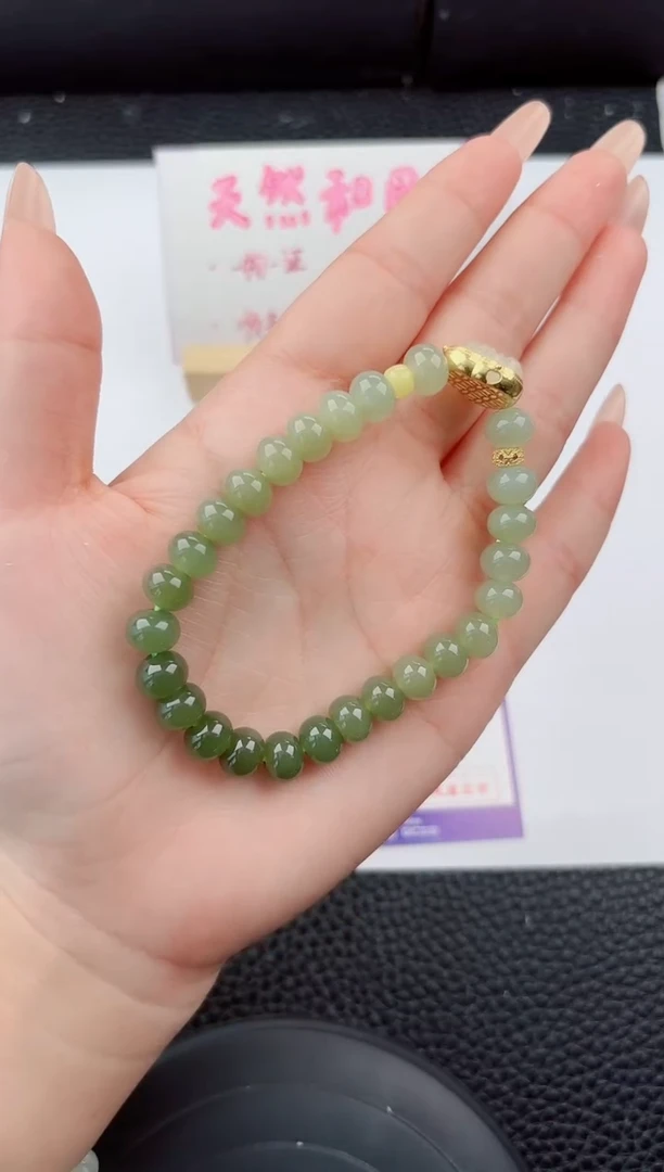 手串未镶嵌和田玉嗨购微色差T佛公