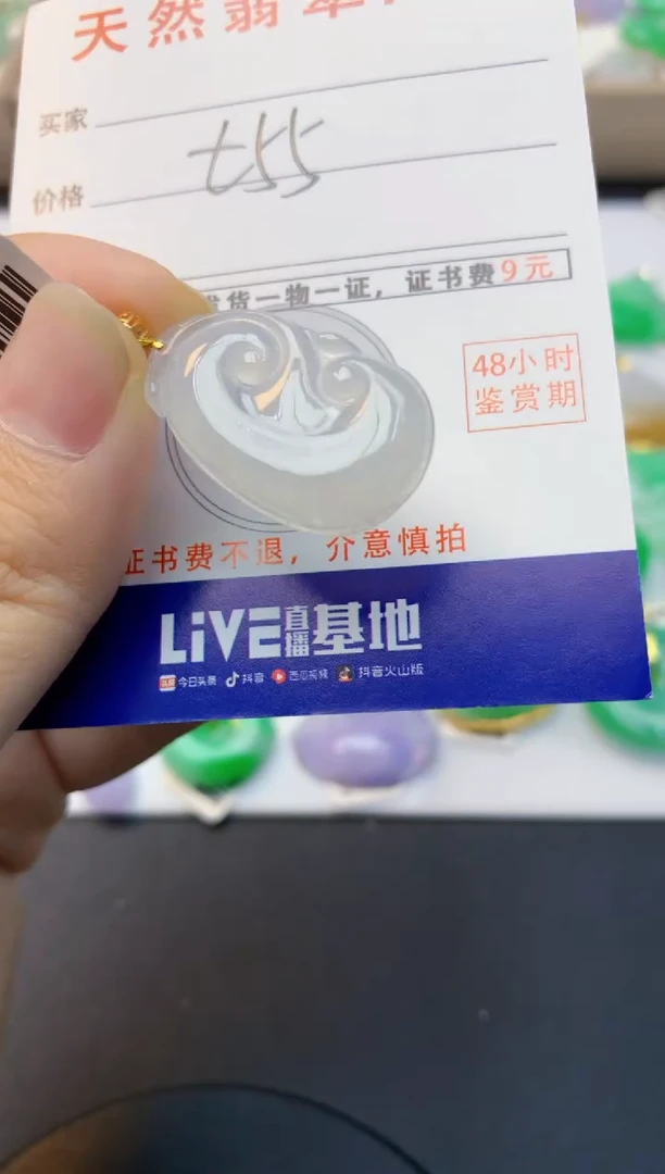 颈饰18K金镶嵌翡翠天然缅甸A货翡翠百元以上9元证书费自理