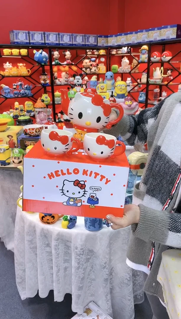 【闪购商品】.凯特猫一壶二杯(陶瓷)