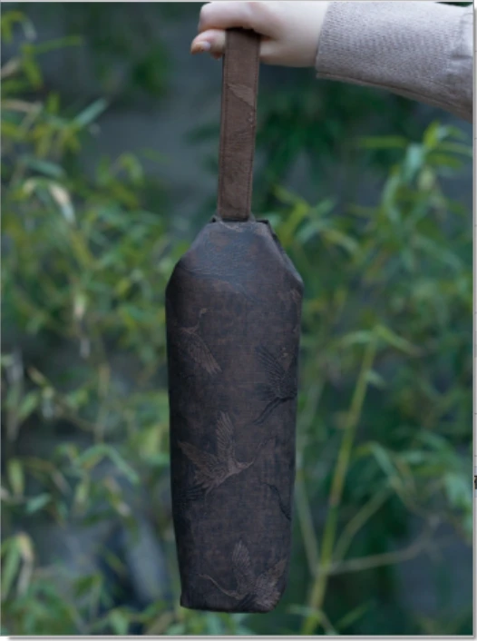 清言不绝香云纱钛杯袋 云鹤纹