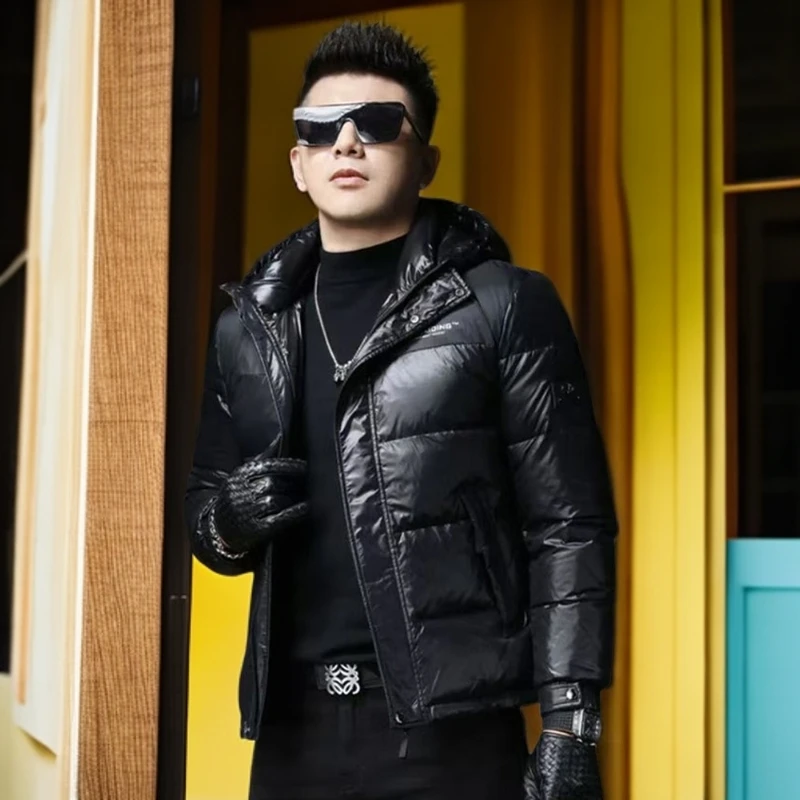 巴赛娜缇时尚潮牌羽绒服男新款白鸭绒男士防寒服潮流保暖冬季外套