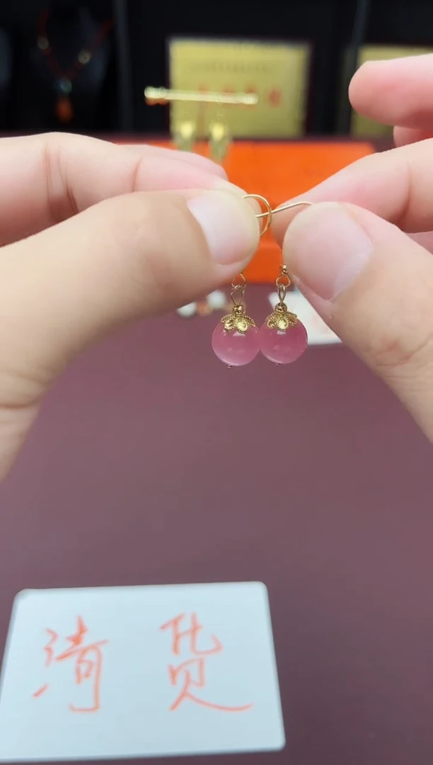 玛瑙/玉髓耳饰银S925镶嵌301000