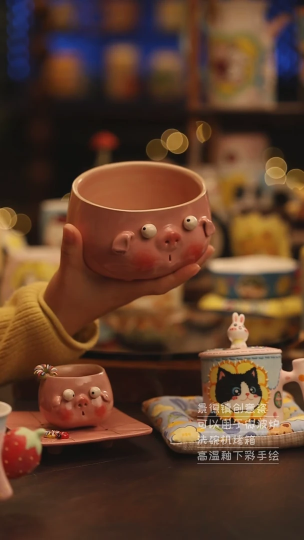 陶瓷景德镇可爱陶瓷釉下彩绘设计师款